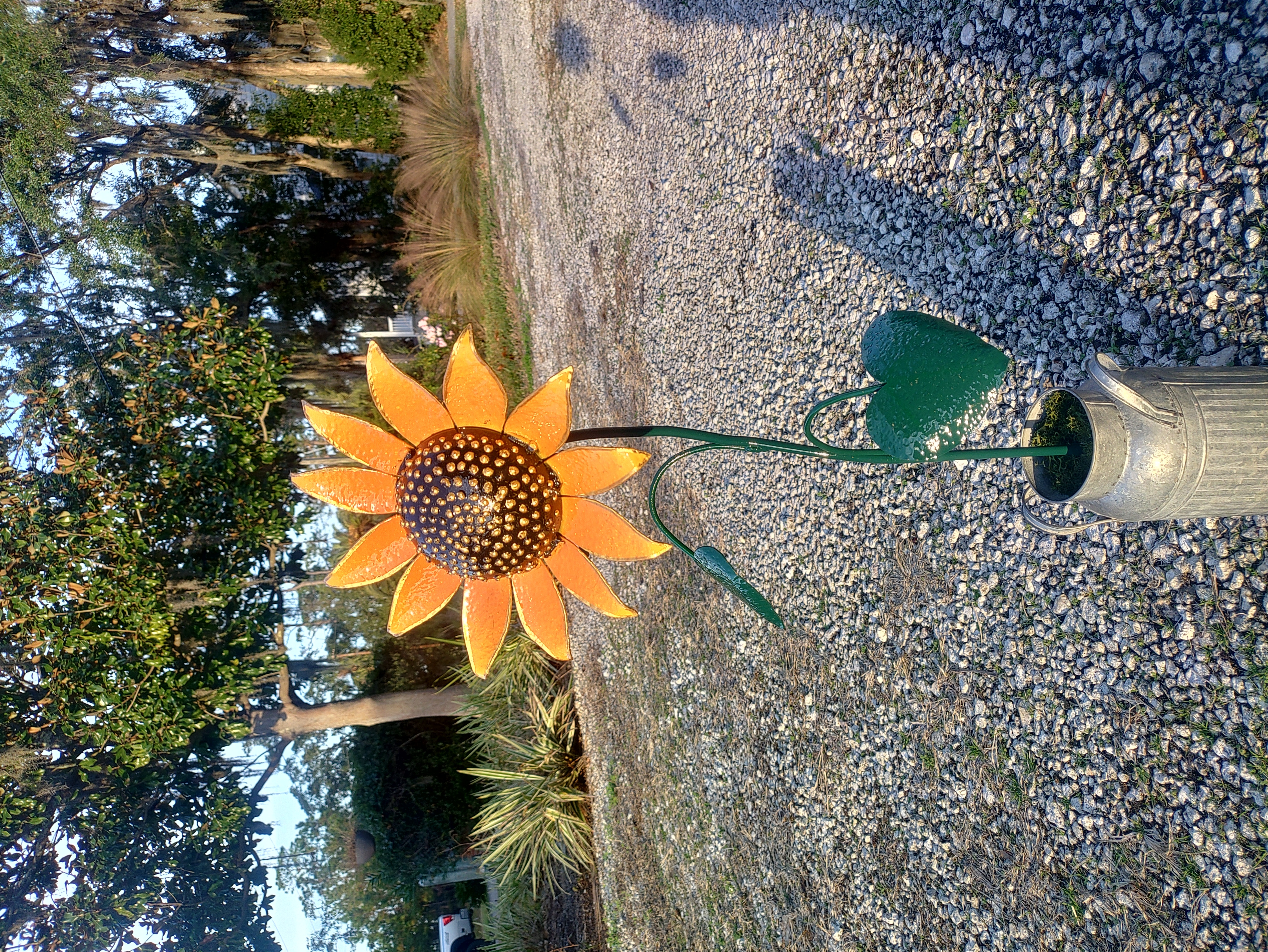 Metal Sunflower Garden Stake
